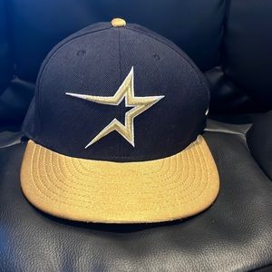 Houston Astros Gold Fitted Baseball Hat